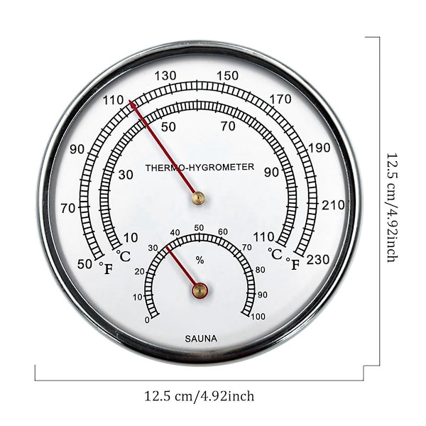 2 i 1 Sauna Romtermometer og Hygrometer, Foldbar Design for Sauna, Hotell, Bad Temperatur