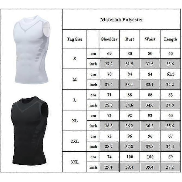 Ionisk Formende Vest, Komfortabel og Pustende Is-Silke Stoff for å Bygge en Kropp, Ionisk Formende Vest for Voksne Menn s