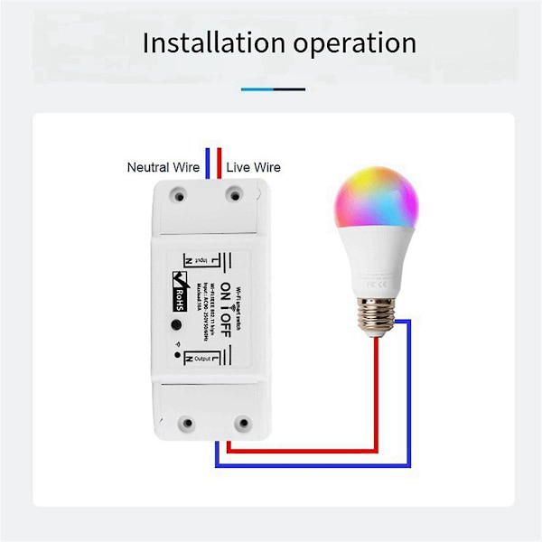 WiFi Smart Switch Relæ Universal Afbryder Timer APP Trådløs Fjernbetjening Automatisering Fungerer med A
