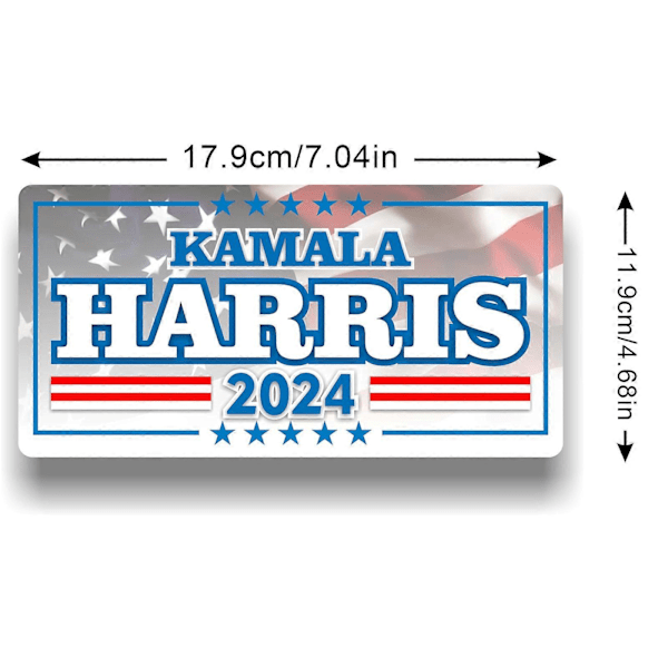 3 STK. KAMALA HARRIS TIL PRÆSIDENT 2024 KAMPAGNE BUMPER STICKER DEMOKRAT