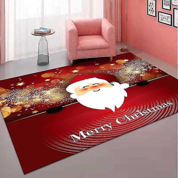 Eurooppalainen ja amerikkalainen tyyli joulu matto olohuone punainen matto koti juhlallinen loma koriste joulu liukastumaton matto santa claus 01 40x60cm