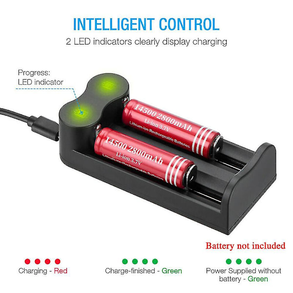 2-sporers intelligent Li-ion oppladbar batterilader 3.7v USB smart lader