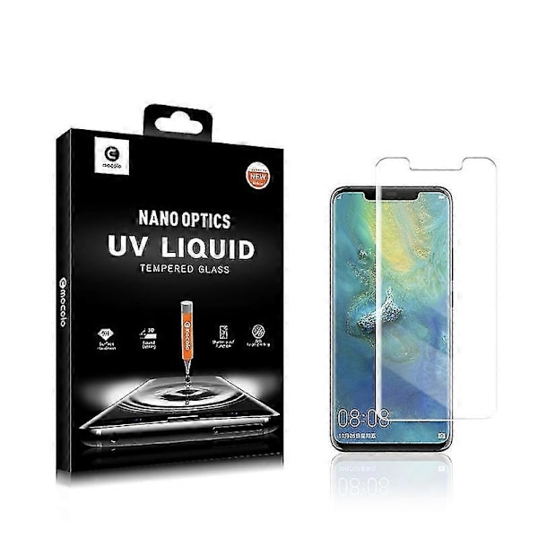 3D böjd komplett för Huawei Mate 20 Pro UV flytande härdat glass skärmskydd