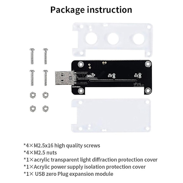 Raspberry Pi 0 W:lle USB-laajennuslevy, liitäntä molemmilta puolilta