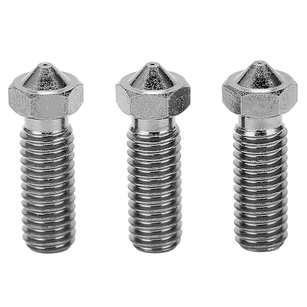 Volcano Nozzle, 3pcs Hardened Steel Nozzles, Hardened Steel Volcano Nozzle High Temperature 3d Printing Extruder Print Head 1.75mm M6 (0.2mm)