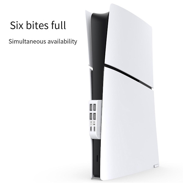 För Slim 6-i-1 USB 2.0 HUB Datatransferförlängare USB Multifunktionell Bärbar Splitter, Svart