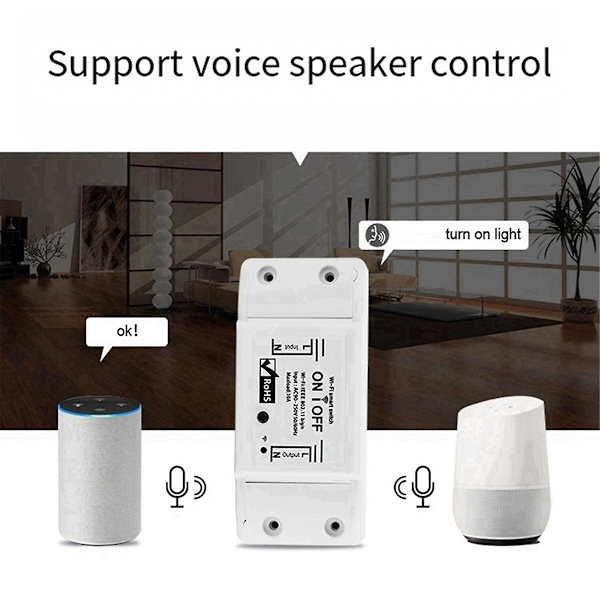 WiFi Smart Switch Relæ Universal Afbryder Timer APP Trådløs Fjernbetjening Automatisering Fungerer med A