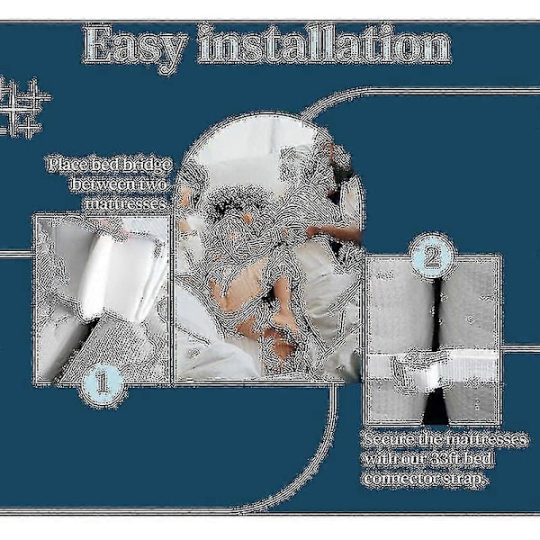 20 cm sängbrygga madrassanslutning för att göra enkelsängar till King Wedge-madrass med madrassrem för gästrum vardagsrum Llwl