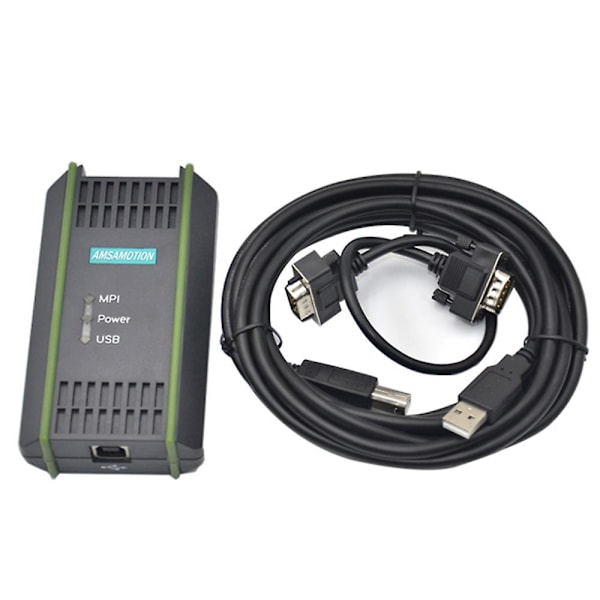 AMSAMOTION USB Programmeringskabel for Siemens S7-200/300/400 PLC RS485 Profibus MPI PPI Kommunikasjon Erstatter 6ES7972-0CB20-0XA0