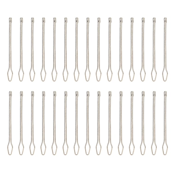 30pcs Easy Pull Drawstring Needle Threader with Rust Protection - Elastic Threader Tool for Threading Yarn