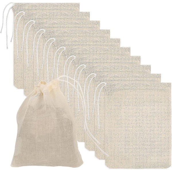 10 Pack Muslin Bags Cotton Muslin Drawstring Bags Hessian Bag Small Drawstring Acsergery Gift