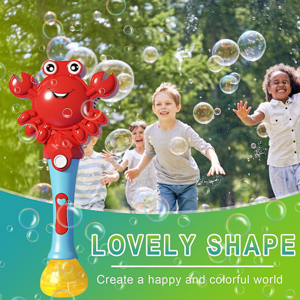 Children's Crab Style Electric Lighting Music Bubble Stick Bubble Blowing Machine Bubble Party Outdoor Summer Toy 242117