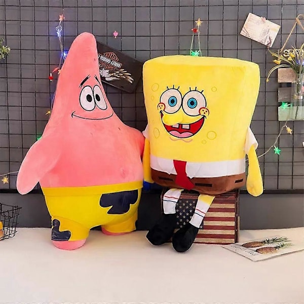 2024 Spongebob SquarePants Plussjeleketøy Teddy Barn Søt Tegneseriegave Myk Stoppet Dukke Patrick Star Leke spongebob squarepants