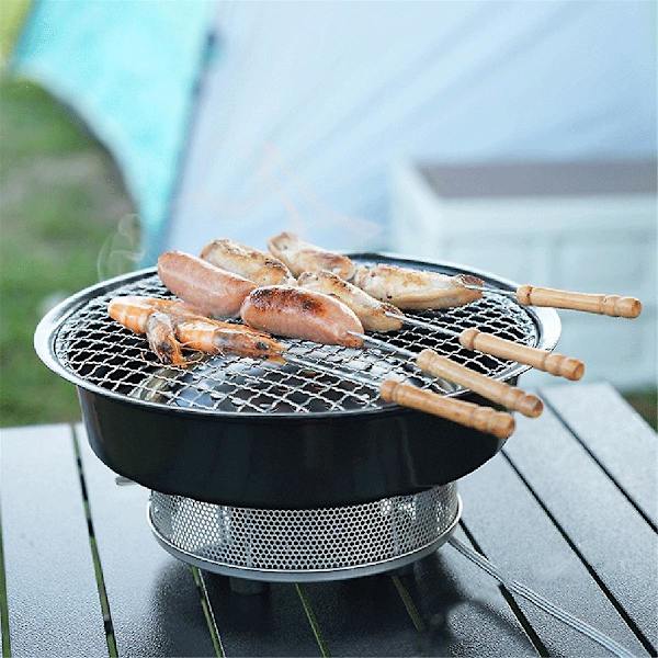 Bärbar camping gasolspis hopfällbar kassett spis vindskyddad hög effekt picknick gasolspis camping utrustning