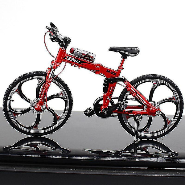 Mini Cykelmodel Legetøj Legering Plast Downhill Mountain Bike Legetøj Gave Til Drenge black-red