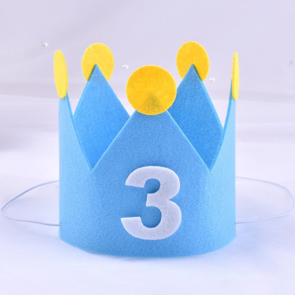Fødselsdagshue Komfortabel Størrelse Håndlavet Kroneform Bred Anvendelse Ornamentale Festdekoration Slidstærk Glad Fødselsdagsfest Dekoration Hat K blue c