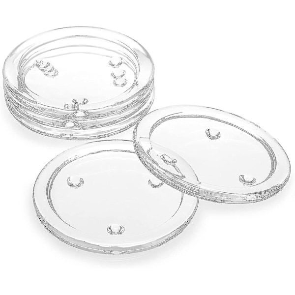 5-pack 10 cm Runda Glasljusfat, Transparent Glasunderlägg, Set med Ljusstakar för Ljus