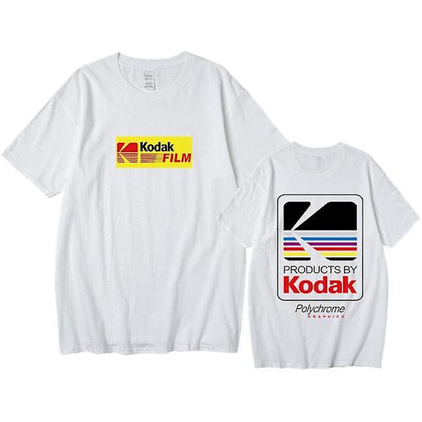 Summer Men Women T-shirts Cotton Oversized Wild Kodak Letter Print T Shirt Ins Korea Retro Short-sleeve Kodak Tops