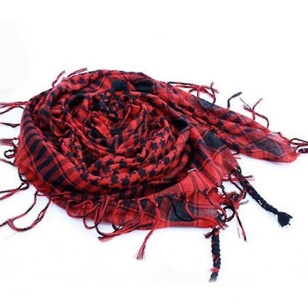 Arabisk Shemagh Keffiyeh Armé Taktisk Palestina Sjal Sjal Kafiya Wrap red