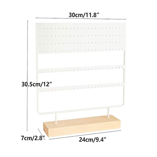 Ørestik Stativ Display Stativ 3-lags Ørestik Holder Smykke Organizer Ørestik Ørestik Holder 144 Huller Med Træbase Stativ Display Stativ Til Kvinder Pige