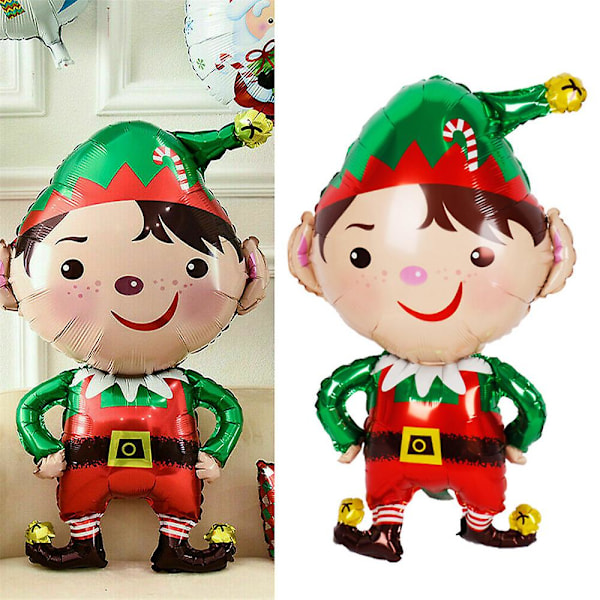 98*60cm Glædelig Jul Elf Balloner Folieballon Fødselsdagsfest Dekoration 1pc