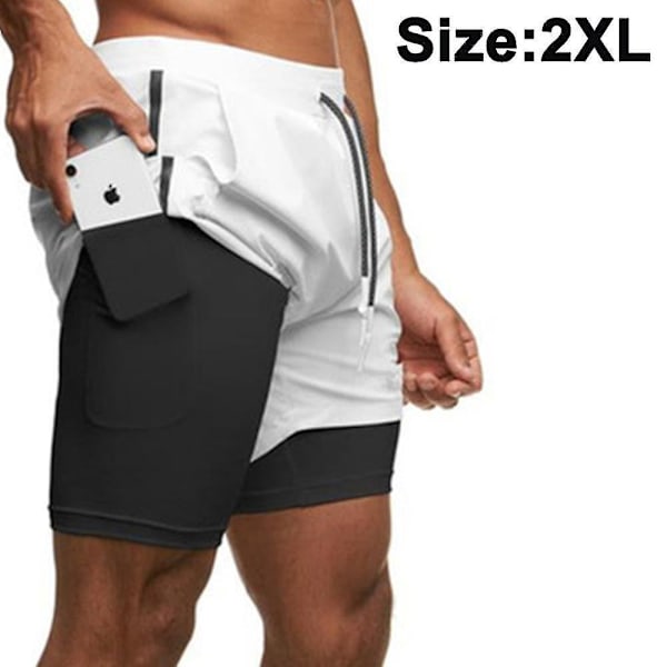 1 Pcs Men's 2-in-1 Workout Running Shorts Lightweight Gym Yoga Training Boxing Sports Short Pants With Towel Loop