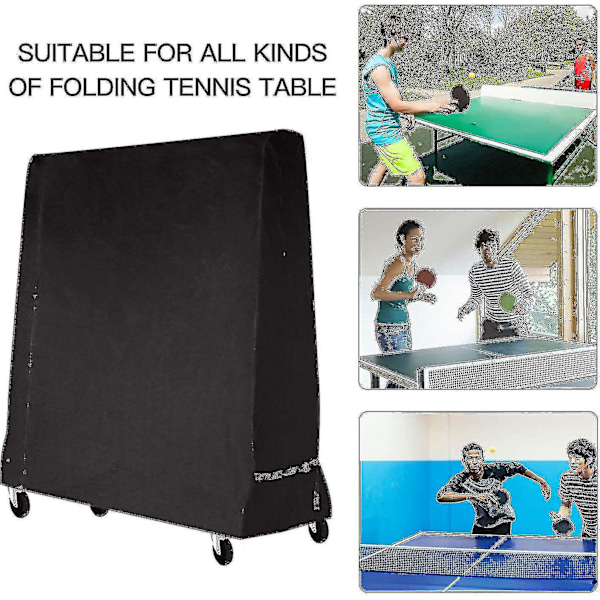 Bordtennisbordtrekk Vanntett Trekk For Ping Pong Bord 165 X 70 X 185 Cm Svart-mxbc