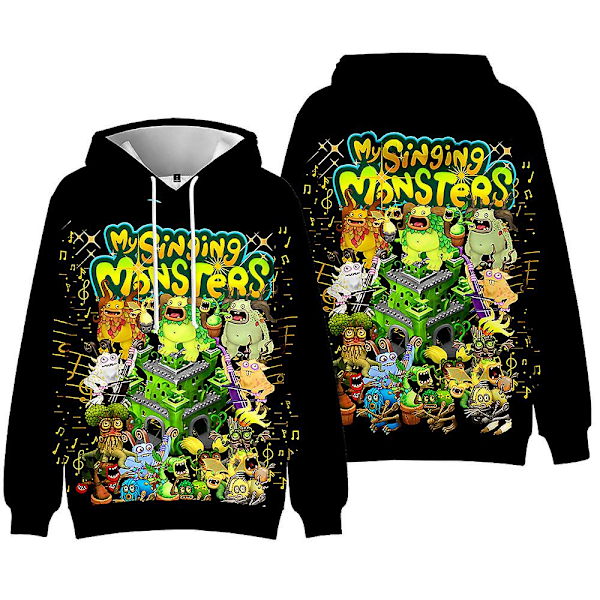 5-10 år Børn My Singing Monsters Hoodie 3D Print Hættetrøje Casual Trøje Jumper Tops Drenge Piger Fødselsdagsgaver 9-10 years