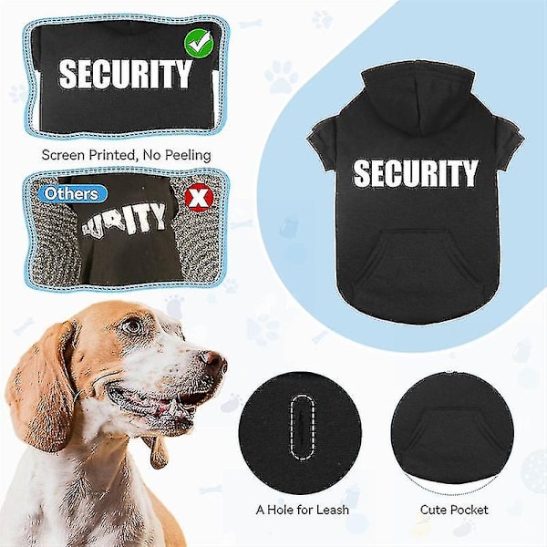 Hundtröjor för Stora Hundar Säkerhetshund Hoodie Sweatshirt Med Fick 2xl