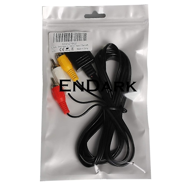 Komposittkabel, AV-kabel, 1,8 m (5,8 fot) Stereo Audio Video RCA-kabel for Gamecube/NGC/64/N64/SNES