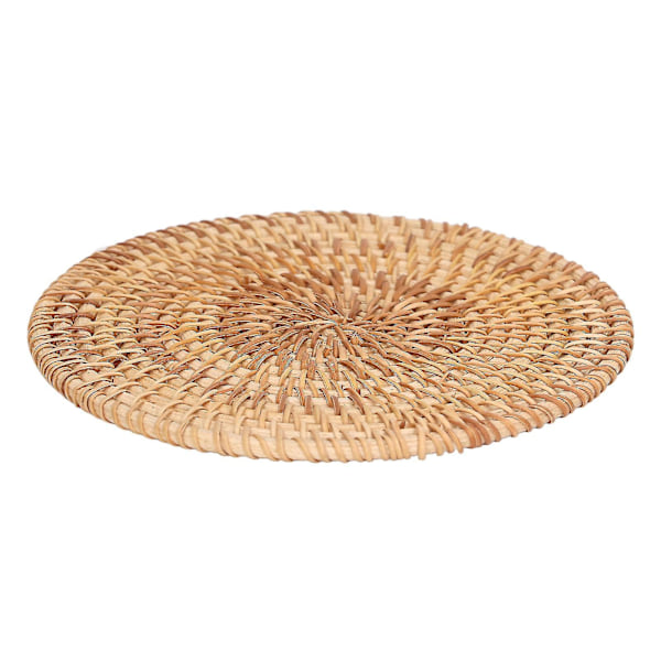 Luonnollinen rottinki punos pyöreä aluslautanen kuumille ruoille - 22cm / 8.7in