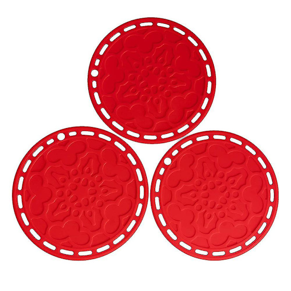 3 stk Silikon Hot Pads Multifunksjonelt Kjøkkenverktøy, Gryteholder, Sprutbeskytter, Mikrobølgeovnsdeksel, Krukkeåpner, Dekorativ Trivet