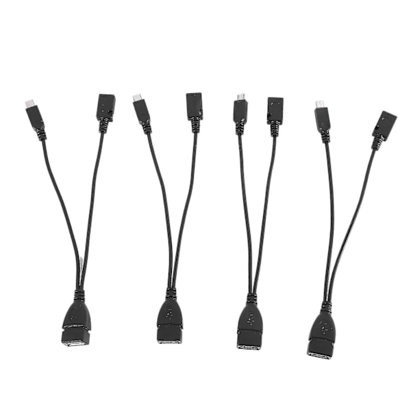 4-pak Mini OTG Kabeladapter, 2-i-1 Strømsupport Kompatibel med Streaming Sticks osv.