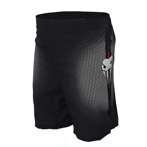 Mænds Sorte XL Trykte Sports Shorts - Lounge Straight Legged Let Elastiske Midje Shorts til Bokse og Vandreture
