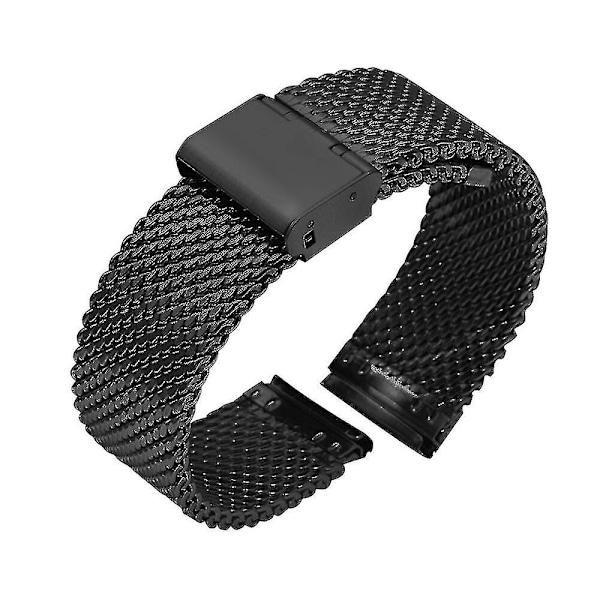 18mm 20mm 22mm 24mm Universal Milanese Urverkrem Quick Release Urverkrem Band Mesh Rustfritt Stål Rem Armbåndsbelte Svart 20mm