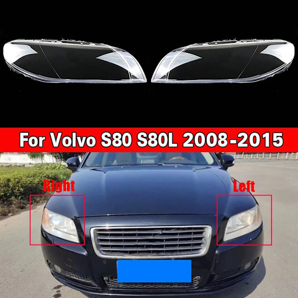 Bilens främre vänstra strålkastarskydd transparent lampskärm strålkastarskydd skal mask lins för Volvo S80 S80L 2008-2015