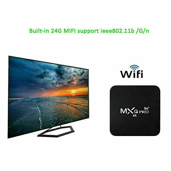 5G MXQ PRO 4K TV-boks Android 10.1 Firekjerne Smart Media Player 1GB+8GB english regulations