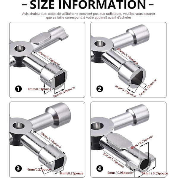 Mätarskåpsnyckel Gasknapp Mätarnyckel 4-vägs Multifunktionell Verktygsnyckel För Elcentral Present