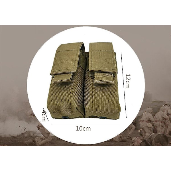 9mm Taktisk Molle-lomme Combat Dobbel Magasinpose Pistol Maglommer