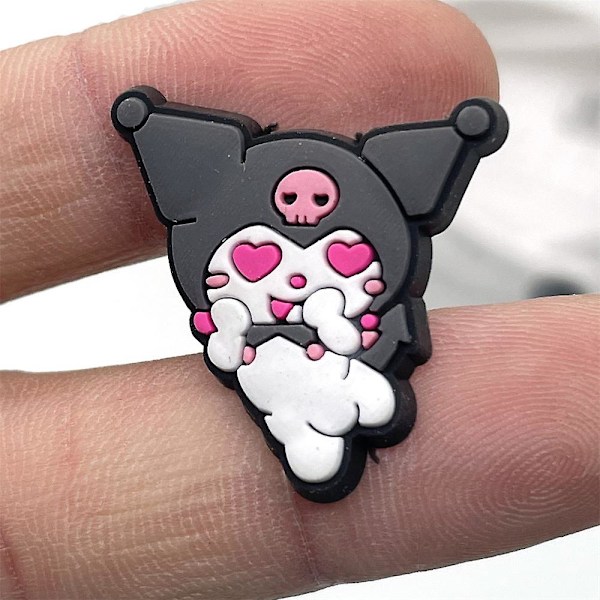 10 stk/sæt Sød Sanrio Kuromi Anime Tegneserie Crocs Charms Jibbitz Klog Sandaler Dekoration Sko Tilbehør Børn Teenagere Voksne Piger Kvinder Fest Favor