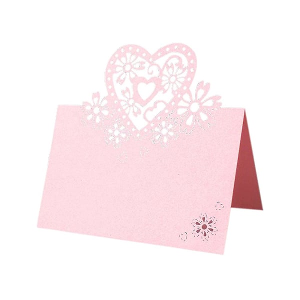 Love Heart Table Name Place Cards Mr & Mrs Wedding Party Pearlescent Laser Cut Card 1/20/50/100pcs