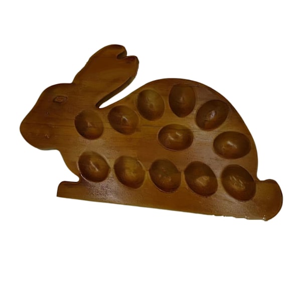 Bunny Egg Holder - Påskkanin Ägghållare, Bunny Plate Äggbricka Deviled Egg Plate Tallrik i furu Deviled Egg Dish för Påsk Deviled Egg Carrier Bordsdekoration