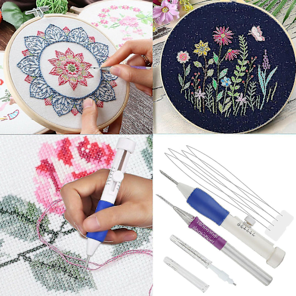 Punch-nål Broderisett, Broderi Pen Punch-nål Kit Håndverksverktøy