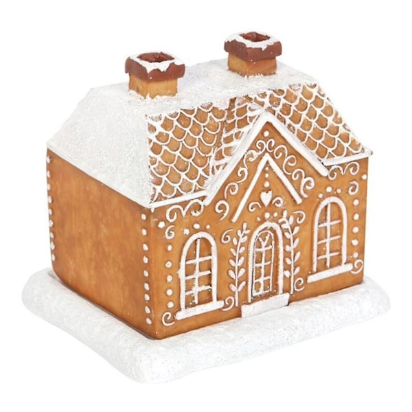 Handmade Gingerbread House Incense Burner Resin Snowy Winter Incense Cone Burner Craft Home Decoration