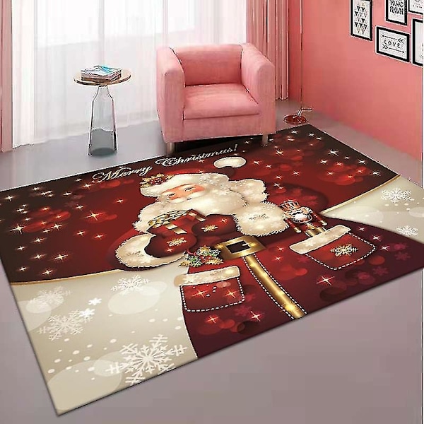 Europeisk och Amerikansk Stil Julmatta Vardagsrum Röd Matta Hem Festlig Semester Dekoration Jul Halksäker Matta santa claus 02 40x60cm