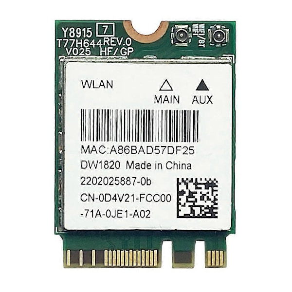 DW1820 QCNFA344A Wireless Network Card 2.4G+5G Dual-Band Gigabit Bluetooth 4.1 NGFF Network Card Su