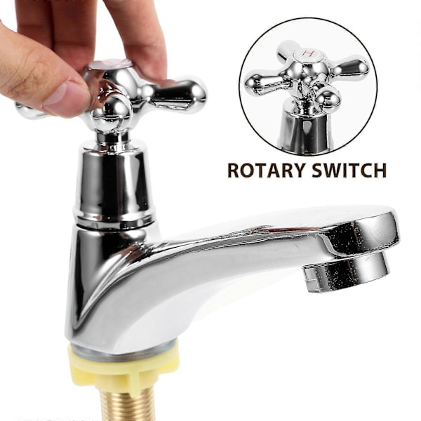 1 Par Baderomvask Faucet Moderne Vask Faucet Enkelt Håndtak Baderom Faucet (Kald Type, Varmt Type)