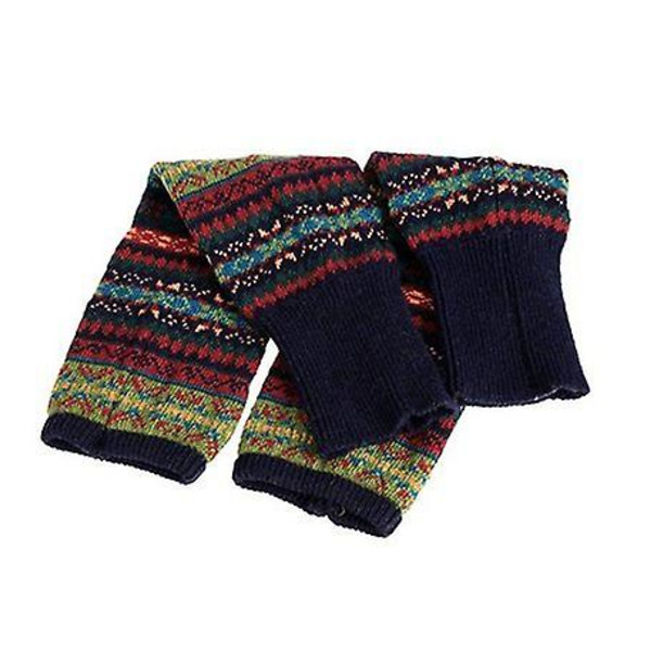 Dam Leg Warmers Stickade Tjocka Varma Långa Benvärmare Bohemian Stickade Virkade Stövlettsmanschetter Toppar