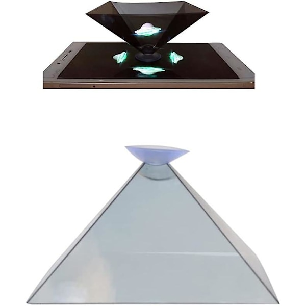 3D-hologrammi pyramidi näyttöprojektorin videoteline kannettava älypuhelimille 360 kuvaa hologrammitelineprojektorin näyttöteline 4pcs