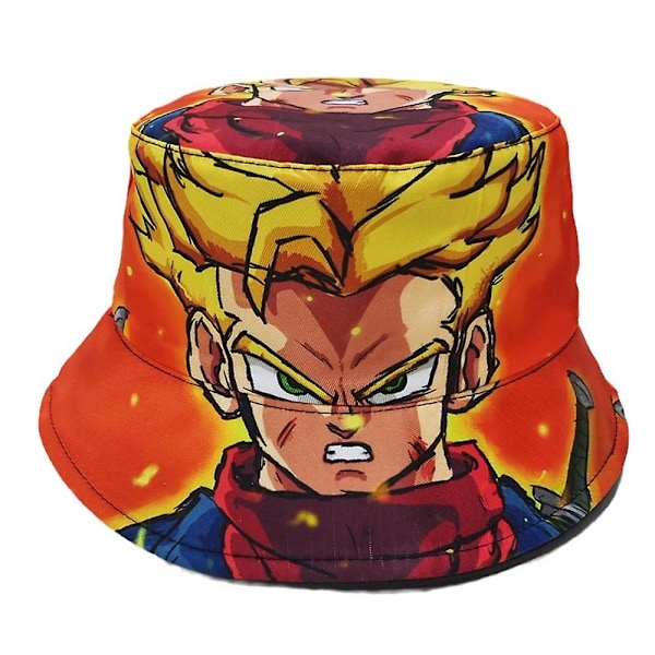 Dragon Ball Naruto One Piece Lasten Poikien Tyttöjen Anime-ämpärihatut Lasten Kalastajan Lippis Beanie Auringonhattu Kesä Ranta Ulkoilu Syntymäpäivälahja c